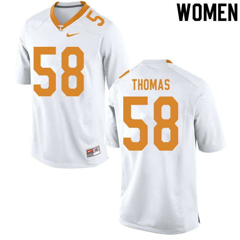 Women #58 Omari Thomas Tennessee Volunteers College Football Jerseys Sale-White - Click Image to Close